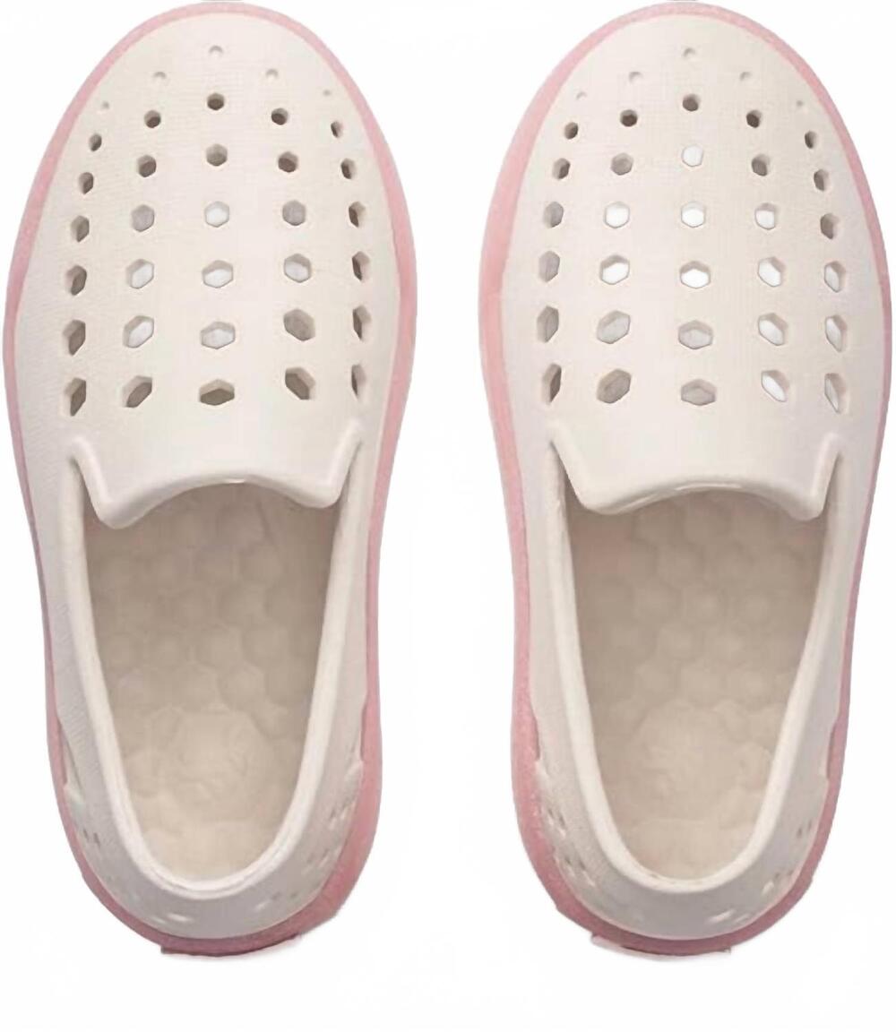 NEW JOYBEES girl's skate two tone sneaker in bone pink jelly